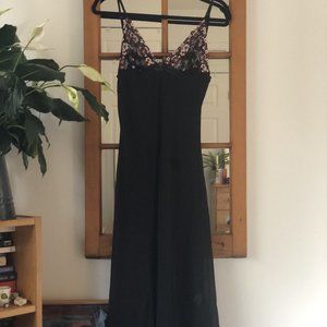 Black slip with floral bodice, size small-medium